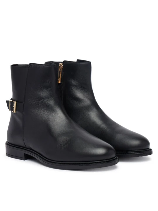 Zdjęcie produktu Tommy Hilfiger Botki Th Buckle Leather Ankle Boot FW0FW09486 Czarny