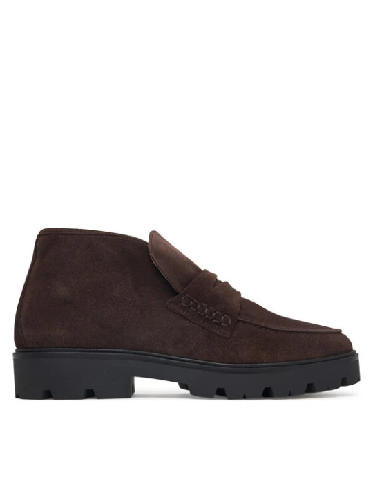 Zdjęcie produktu Tommy Hilfiger Botki Th Enamel Charm Loafer Boot FW0FW09680 Brązowy