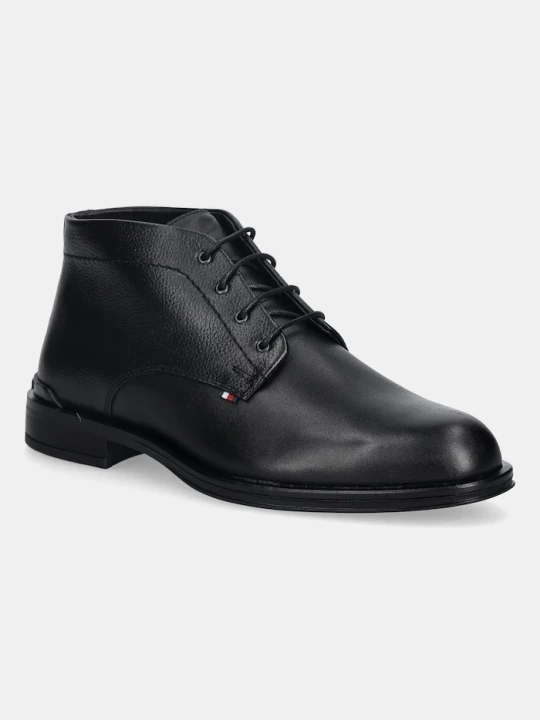 Zdjęcie produktu Tommy Hilfiger buty skórzane CORPORATE HILFIGER LTH BOOT czarny