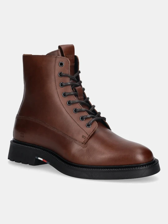 Zdjęcie produktu Tommy Hilfiger buty wysokie skórzane HILFIGER COMFORT LWT LTH BOOT brązowy
