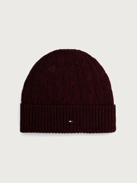 Zdjęcie produktu Tommy Hilfiger czapka beanie męska z wełną bordowy