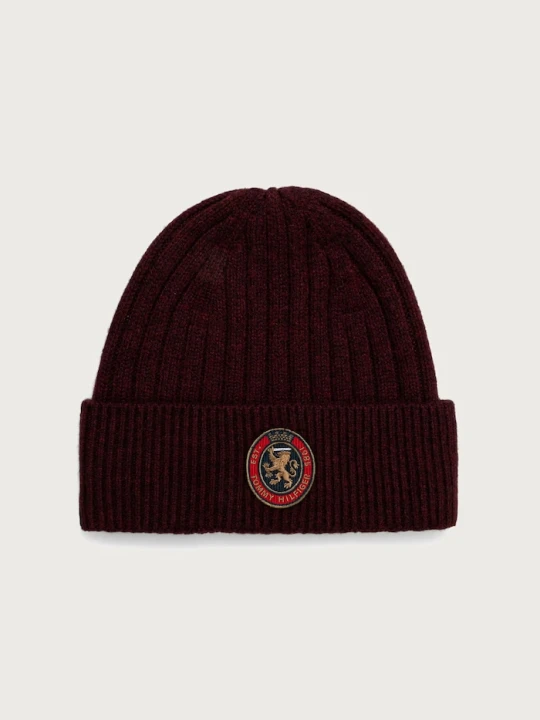 Zdjęcie produktu Tommy Hilfiger czapka beanie męska z wełną bordowy