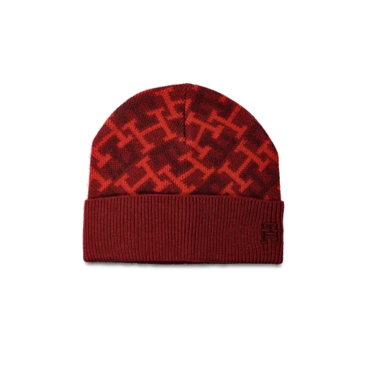 Zdjęcie produktu Tommy Hilfiger Czapka TH MONOGRAM | z dodatkiem wełny i kaszmiru bordowy