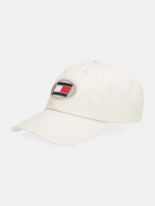 Zdjęcie produktu Tommy Hilfiger czapka z daszkiem bawełniana beżowy