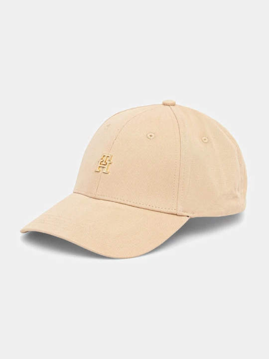 Zdjęcie produktu Tommy Hilfiger czapka z daszkiem damska bawełniana beżowy