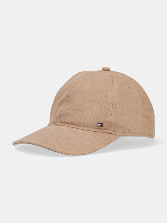 Zdjęcie produktu Tommy Hilfiger czapka z daszkiem bawełniana brązowy
