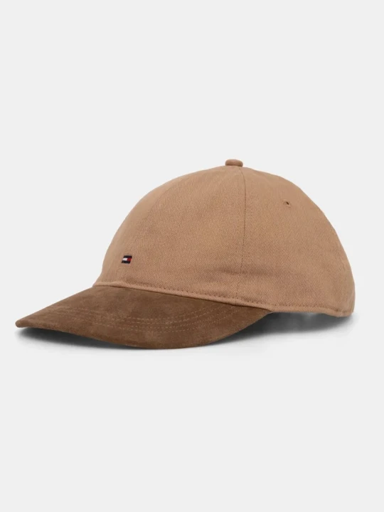 Zdjęcie produktu Tommy Hilfiger czapka z daszkiem bawełniana brązowy