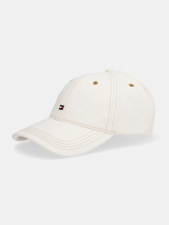 Zdjęcie produktu Tommy Hilfiger czapka z daszkiem męska bawełniana beżowy