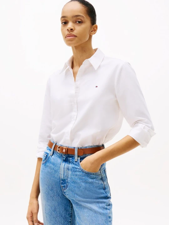 Zdjęcie produktu Tommy Hilfiger bluzka koszulowa Oxford Kobiety Bawełna biały