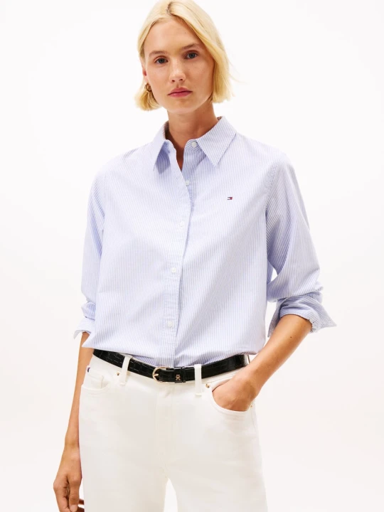 Zdjęcie produktu Tommy Hilfiger bluzka koszulowa Kobiety Bawełna niebieski | biały
