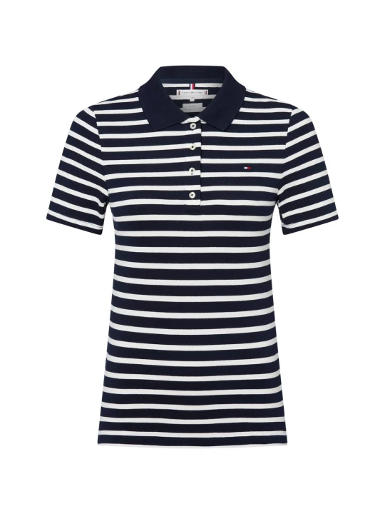 Zdjęcie produktu Tommy Hilfiger koszulka polo Kobiety Bawełna niebieski | biały