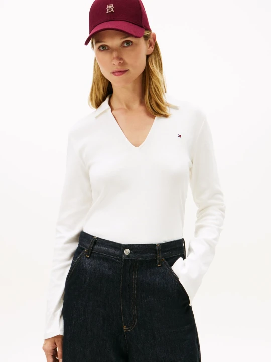Zdjęcie produktu Tommy Hilfiger koszulka z długim rękawem Kobiety Bawełna biały