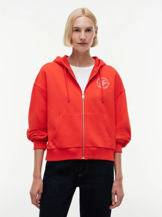 Zdjęcie produktu Tommy Hilfiger kurtka dresowa Kobiety Bawełna (100%) czerwony