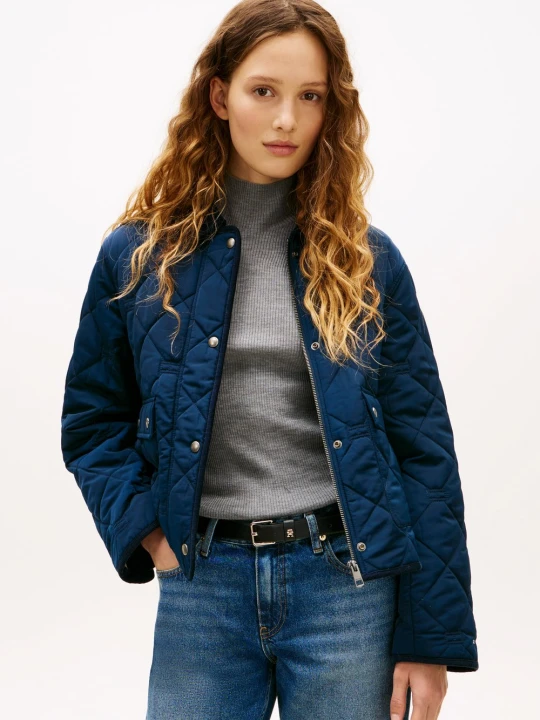 Zdjęcie produktu Tommy Hilfiger kurtka pikowana Kobiety Sztuczne włókno niebieski