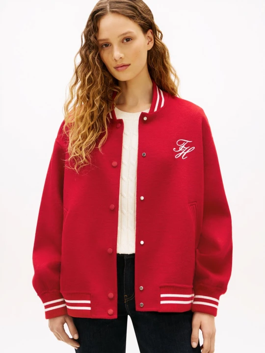 Zdjęcie produktu Tommy Hilfiger wełniana kurtka bomber Kobiety czerwony