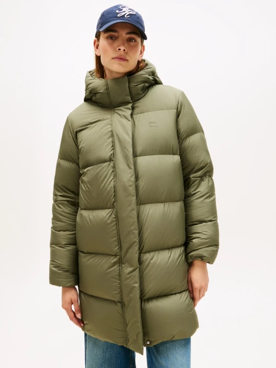 Zdjęcie produktu Tommy Hilfiger płaszcz puchowy Kobiety Sztuczne włókno zielony