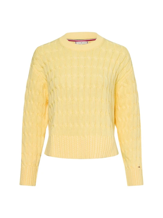 Zdjęcie produktu Tommy Hilfiger sweter z grubej dzianiny Kobiety Bawełna żółty