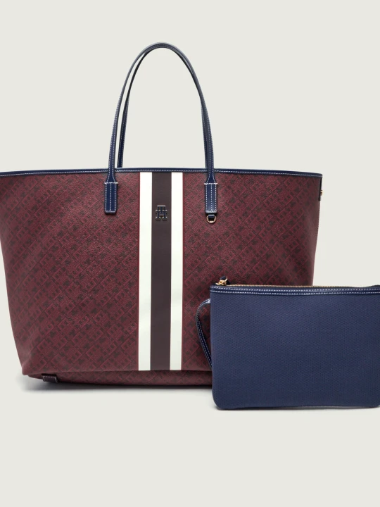 Zdjęcie produktu Tommy Hilfiger Dwustronna shopperka + saszetka MONOPLAY LE MAXI bordowy