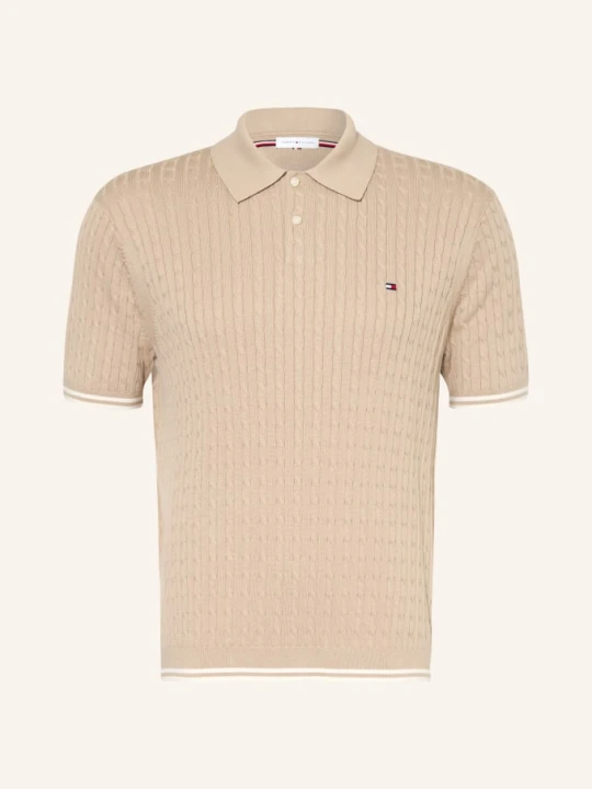 Zdjęcie produktu Tommy Hilfiger Dzianinowa Koszulka Polo beige JASNOBRĄZOWY