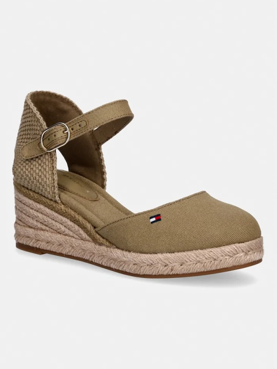 Zdjęcie produktu Tommy Hilfiger espadryle damskie MID WEDGE ESPAD CLOSED TOE zielony