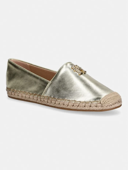 Zdjęcie produktu Tommy Hilfiger espadryle damskie skórzane TH LOGO GOLD ESPADRILLE