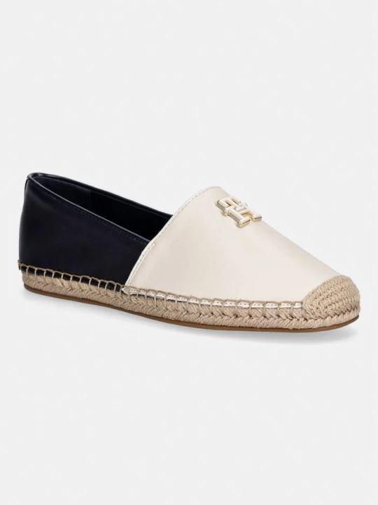 Zdjęcie produktu Tommy Hilfiger espadryle damskie TH LOGO LEATHER ESPADRILLE beżowy