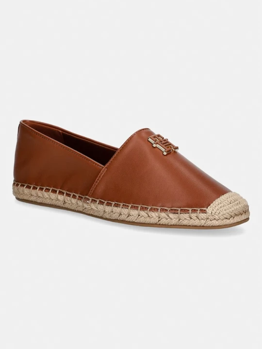 Zdjęcie produktu Tommy Hilfiger espadryle damskie TH LOGO LEATHER ESPADRILLE brązowy