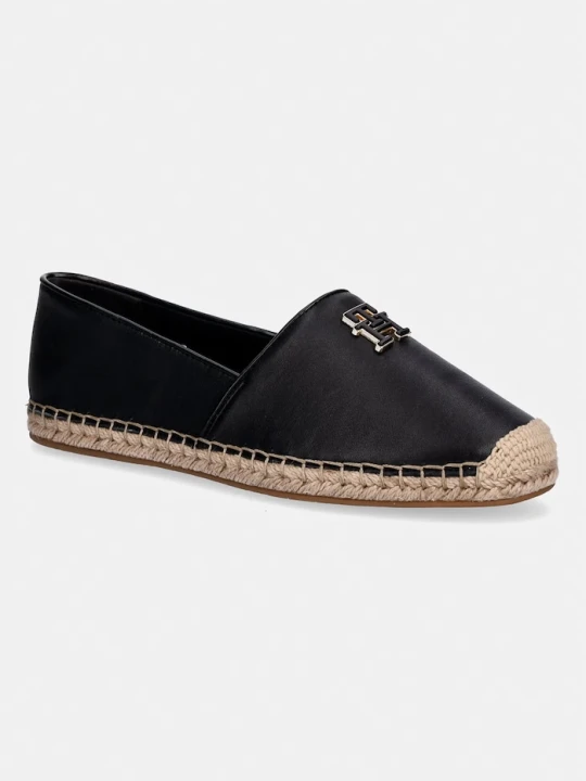 Zdjęcie produktu Tommy Hilfiger espadryle damskie TH LOGO LEATHER ESPADRILLE czarny