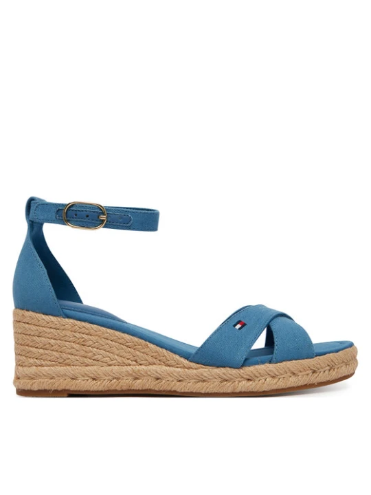Zdjęcie produktu Tommy Hilfiger Espadryle Hemp Crossover Strap Wedge Espadrilles FW0FW09332 Niebieski