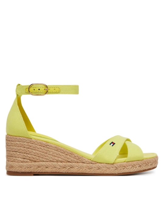 Zdjęcie produktu Tommy Hilfiger Espadryle Hemp Crossover Strap Wedge Espadrilles FW0FW09332 Zielony