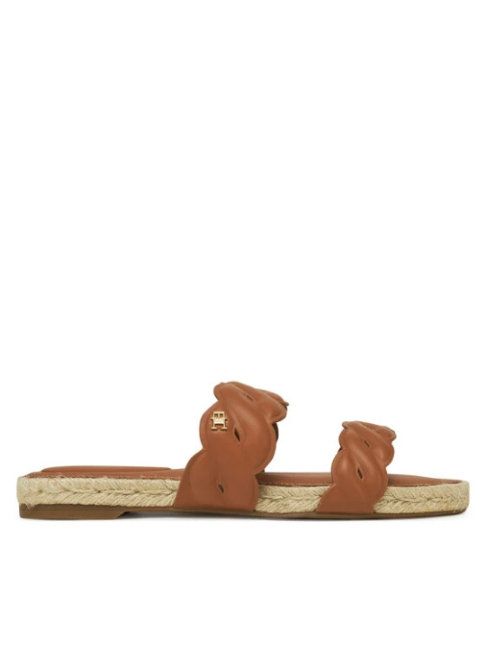 Zdjęcie produktu Tommy Hilfiger Espadryle Leather Rope Espadrille Mule FW0FW08503 Brązowy