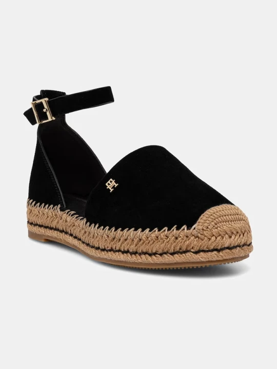 Zdjęcie produktu Tommy Hilfiger espadryle na platformie damskie zamszowe TH PLATFORM ESPAD SUEDE STRAP czarny
