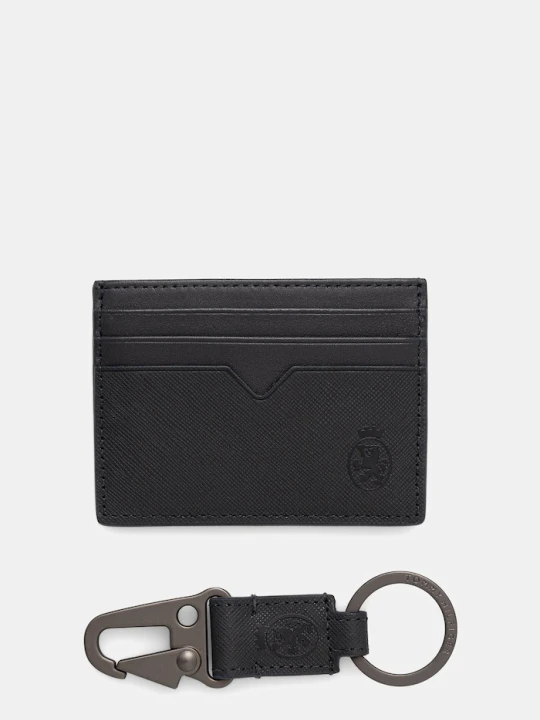 Zdjęcie produktu Tommy Hilfiger etui na karty skórzane i brelok granatowy