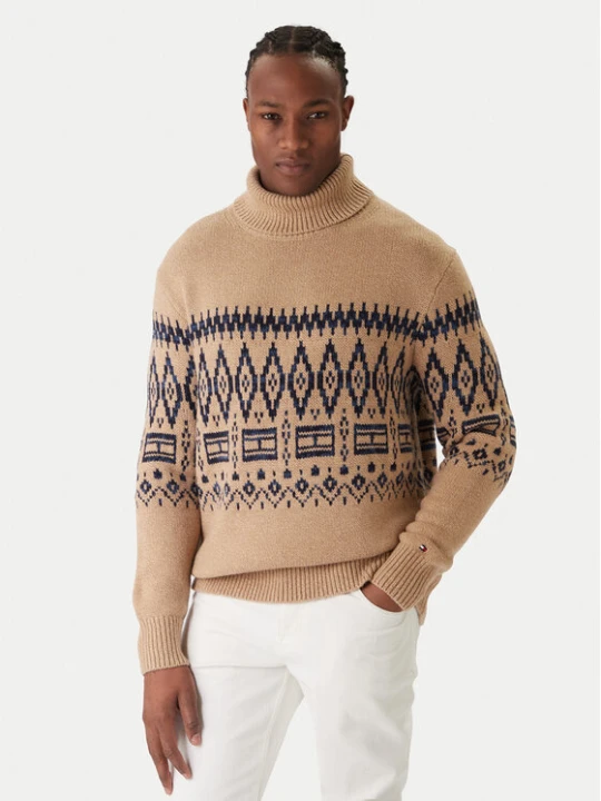 Zdjęcie produktu Tommy Hilfiger Golf Fairisle MW0MW40843 Beżowy Regular Fit
