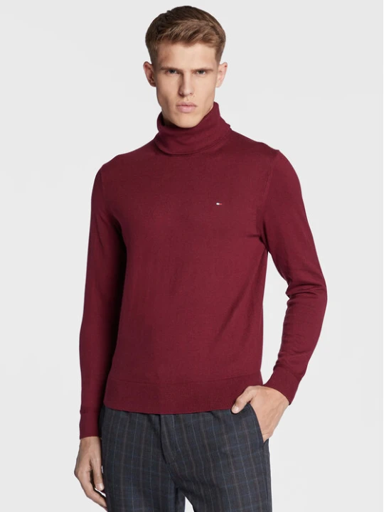 Zdjęcie produktu Tommy Hilfiger Golf Pima MW0MW28048 Bordowy Regular Fit