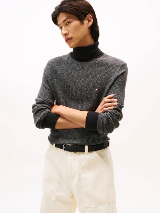 Zdjęcie produktu Tommy Hilfiger Golf PIMA | Regular Fit | z dodatkiem kaszmiru czarny