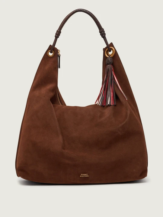 Zdjęcie produktu Tommy Hilfiger Hobo TH STATEMENT | zamsz brązowy