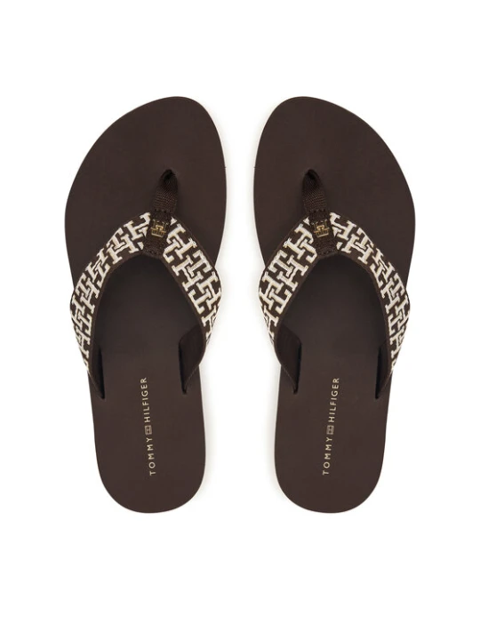 Zdjęcie produktu Tommy Hilfiger Japonki Corportate Sandal FW0FW09610 Brązowy