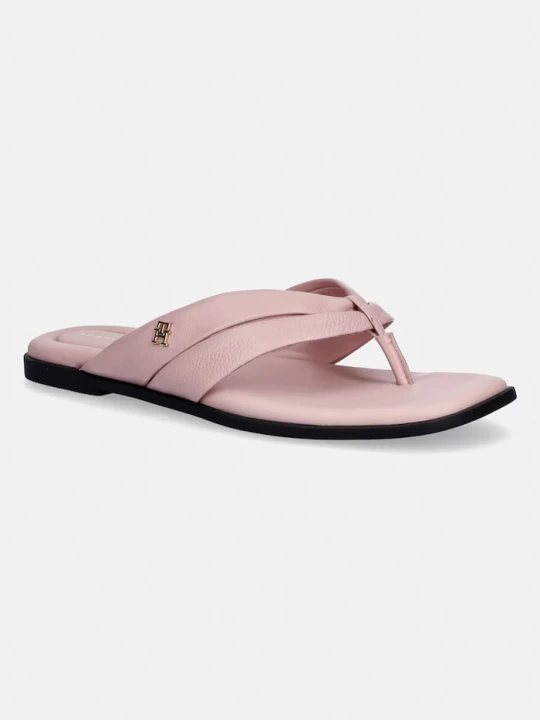 Zdjęcie produktu Tommy Hilfiger japonki damskie skórzane ELEVATED TOE POST LTH SANDAL różowy