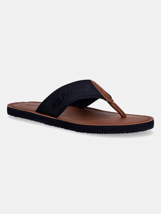 Zdjęcie produktu Tommy Hilfiger japonki męskie HILFIGER LEATHER BEACH SANDAL granatowy