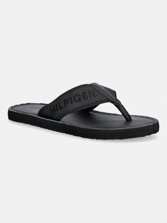 Zdjęcie produktu Tommy Hilfiger japonki męskie HILFIGER LEATHER BEACH SANDAL czarny