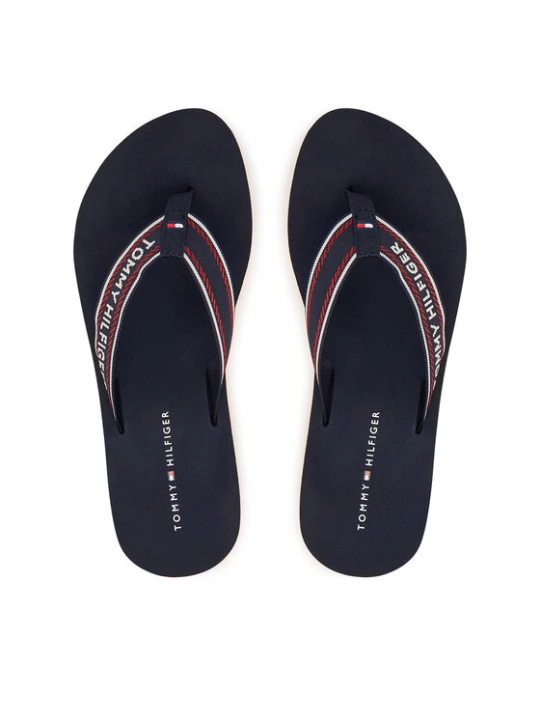 Zdjęcie produktu Tommy Hilfiger Japonki Th Corporate Wedge Summer Sandal FW0FW09695 Granatowy
