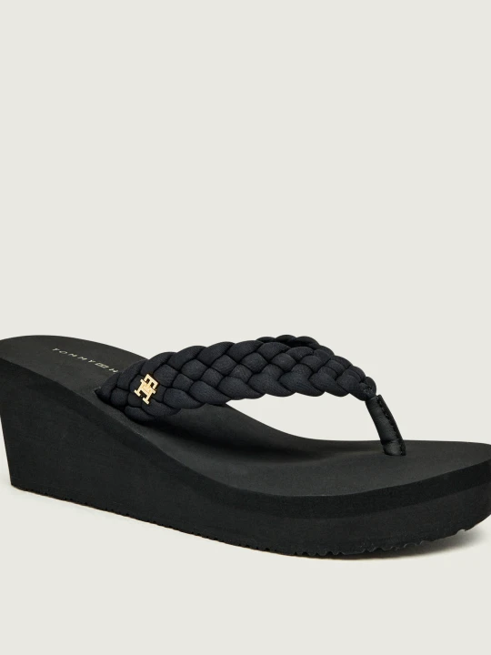 Zdjęcie produktu Tommy Hilfiger Japonki WEDGE BRAIDED SUMMER czarny