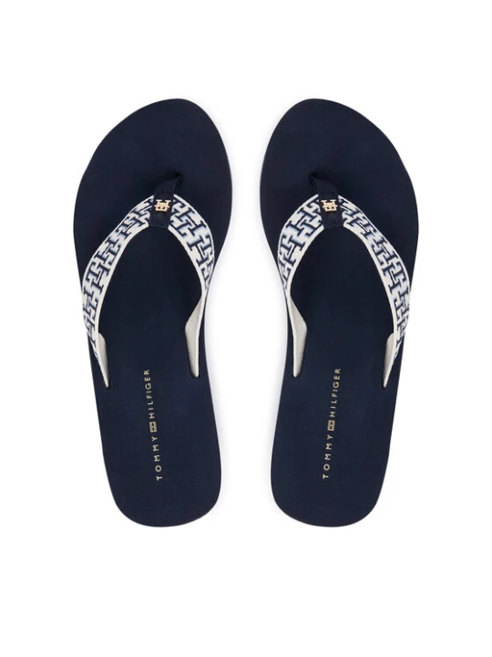 Zdjęcie produktu Tommy Hilfiger Japonki Wedge Summer Sandal Mono FW0FW09698 Granatowy