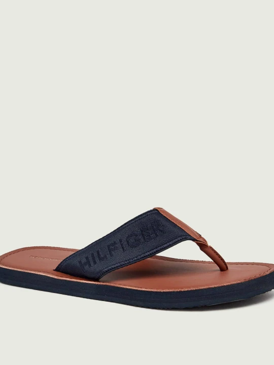 Zdjęcie produktu Tommy Hilfiger Japonki | z dodatkiem skóry granatowy