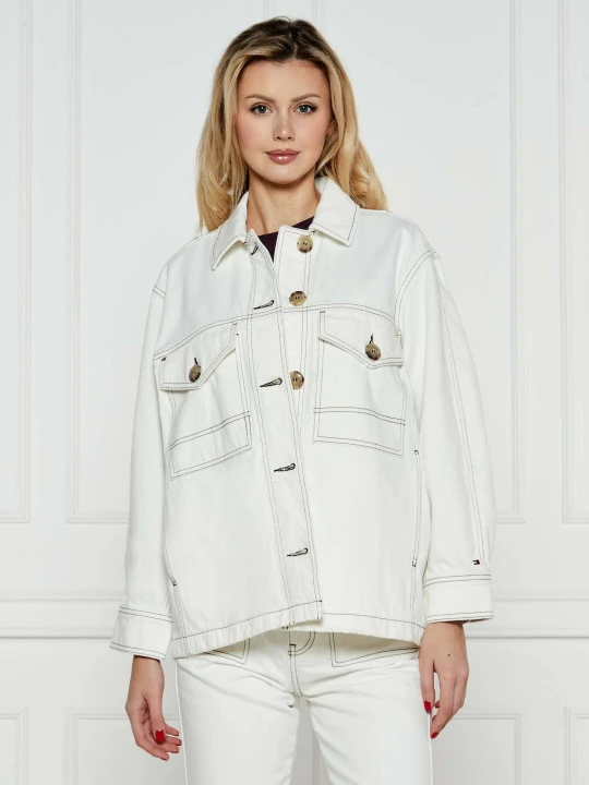 Zdjęcie produktu Tommy Hilfiger Jeansowa kurtka | Oversize fit ecru