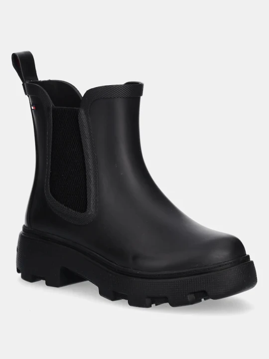 Zdjęcie produktu Tommy Hilfiger kalosze RUBBER FLAG CLEATED RAINBOOT czarny