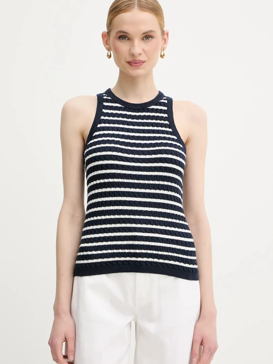 Zdjęcie produktu Tommy Hilfiger top damski bawełniany granatowy