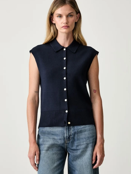 Zdjęcie produktu Tommy Hilfiger kamizelka damska z bawełną granatowy