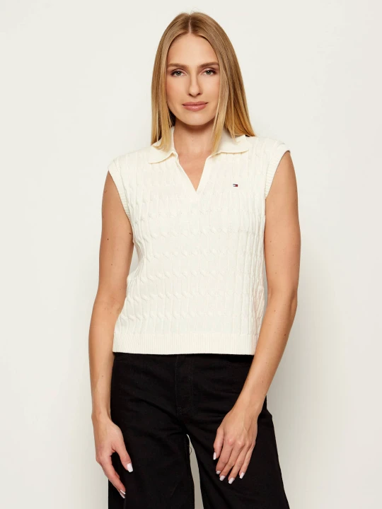 Zdjęcie produktu Tommy Hilfiger Kamizelka | Regular Fit kremowy